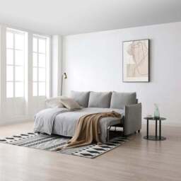 Lucie Grey Boucle Corner Sofa Bed - thumbnail 4