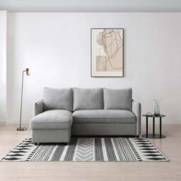 Lucie Grey Boucle Corner Sofa Bed - thumbnail 5