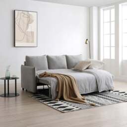 Lucie Grey Boucle Corner Sofa Bed
