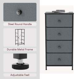 Maye 4 Drawer Fabric Chest - thumbnail 3