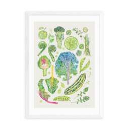 East End Prints Green Harvest Of Fruit & Vegetables Framed Print - thumbnail 2