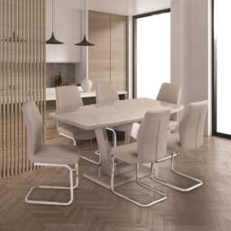 Venice 6 Seater Dining Table, Glass - thumbnail 1