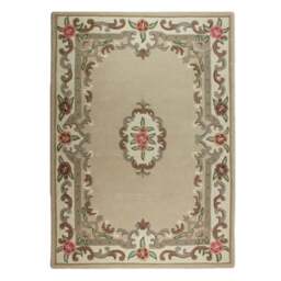 Fawn Lotus Premium Aubusson Rug - thumbnail 1