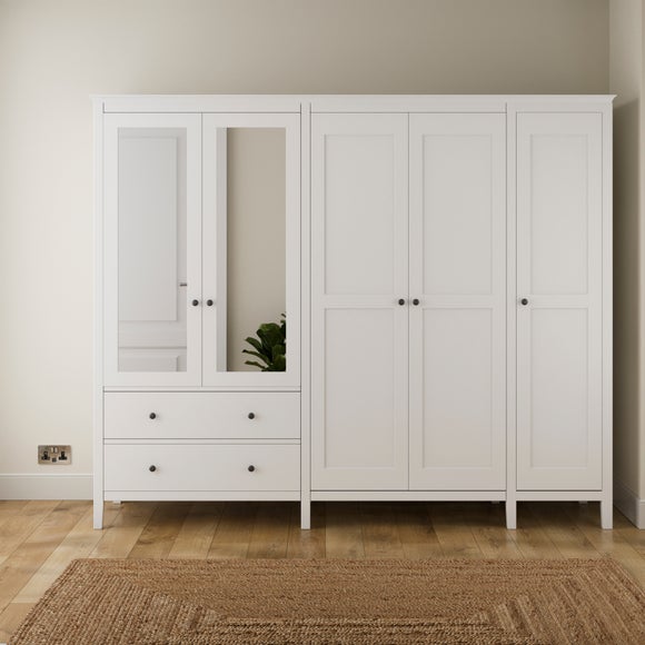 Lynton 5 Door Wardrobe, White - image 1