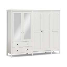 Lynton 5 Door Wardrobe, White - thumbnail 6