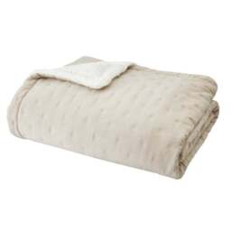 Catherine Lansfield Cosy Nori Soft Sherpa Bedspread - thumbnail 2