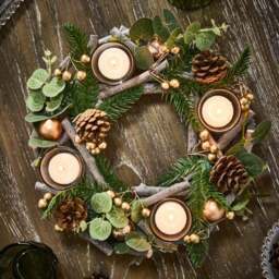 Eucalpytus Spray Candle Holder Wreath - thumbnail 3