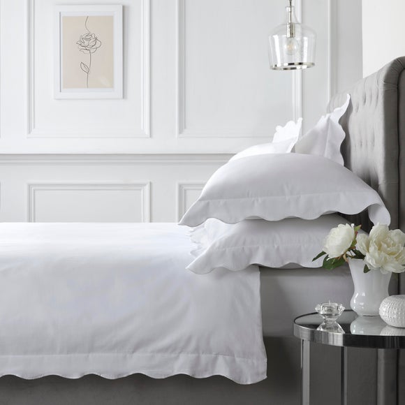 Appletree Boutique Scallop Edge 200 Thread Count 100% Cotton Duvet Cover & Pillowcase Set - image 1