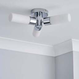 Porto 3 Light Chrome Bathroom Flush Ceiling Light - thumbnail 2