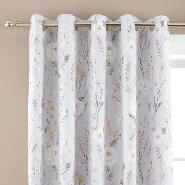 Arabella Grey Blackout Eyelet Curtains Grey