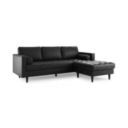 Zoe Faux Leather Corner Chaise - thumbnail 2