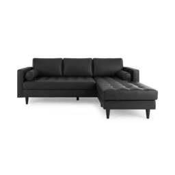 Zoe Faux Leather Corner Chaise - thumbnail 3