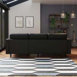 Zoe Faux Leather Corner Chaise - thumbnail 4