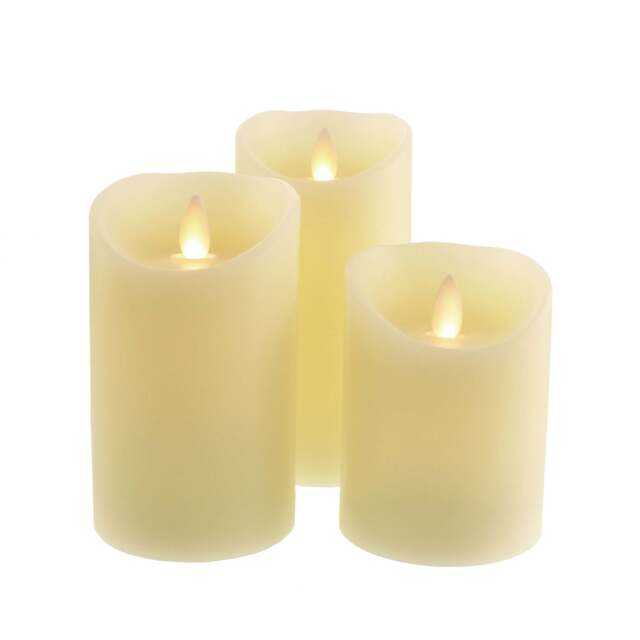 Churchgate Pack of 3 LED Candles White