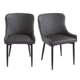 Set of 2 Montreal Dining Chairs, Faux Leather - thumbnail 4