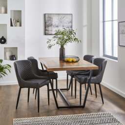 Set of 2 Montreal Dining Chairs, Faux Leather - thumbnail 1