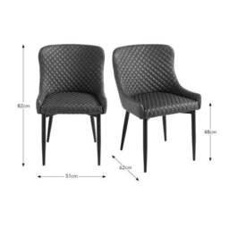 Set of 2 Montreal Dining Chairs, Faux Leather - thumbnail 6
