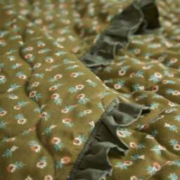 Floral Frilled Quilted Bedspread - thumbnail 3