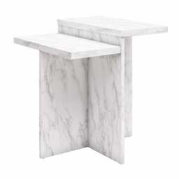 Brielle Side Table, Faux Marble - thumbnail 2