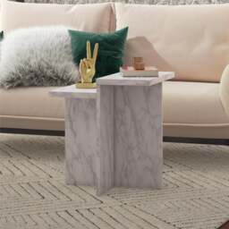 Brielle Side Table, Faux Marble - thumbnail 1