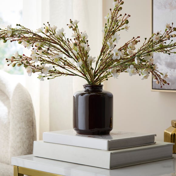 Mini High Gloss Brown Bottle Vase - image 1