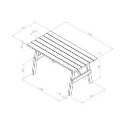 Freya Wooden Garden Dining Table - thumbnail 5