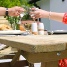 Freya Wooden Garden Dining Table - thumbnail 3
