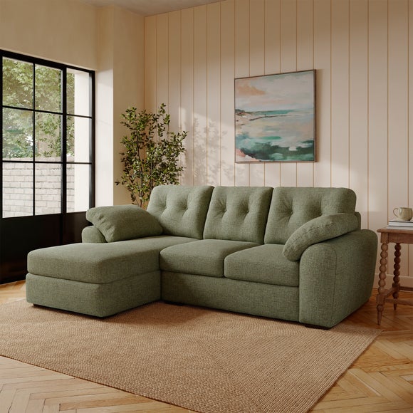 Milton Textured Chenille Corner Chaise Sofa - image 1