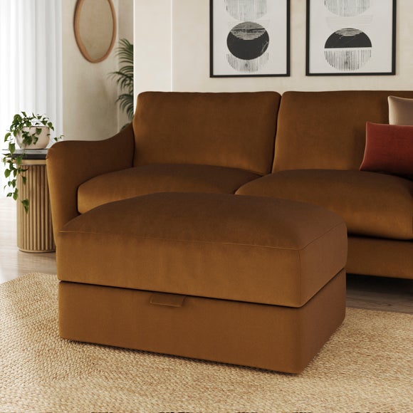 Hattie Matte Plush Velvet Storage Footstool - image 1