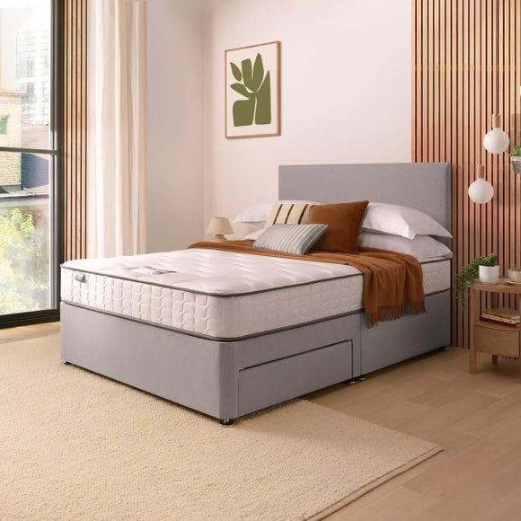 Silentnight Divan Bed With Fabric Paris Headboard and 800 Pocket Sprung Mattress - image 1