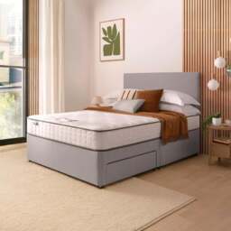Silentnight Divan Bed With Fabric Paris Headboard and 800 Pocket Sprung Mattress - thumbnail 1