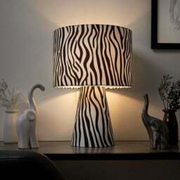 Kat Zebra Print Table Lamp - thumbnail 2