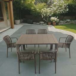 Modura Henrik Rectangular Dining Table with 6 Alma Armchairs - thumbnail 2