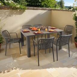 Modura Henrik Rectangular Dining Table with 6 Alma Armchairs - thumbnail 1