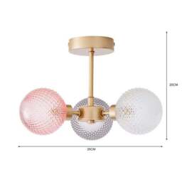Elodie 3 Light Semi Flush Ceiling Light - thumbnail 6