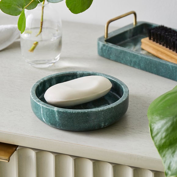 Nouveau Green Marble Resin Soap Dish - image 1