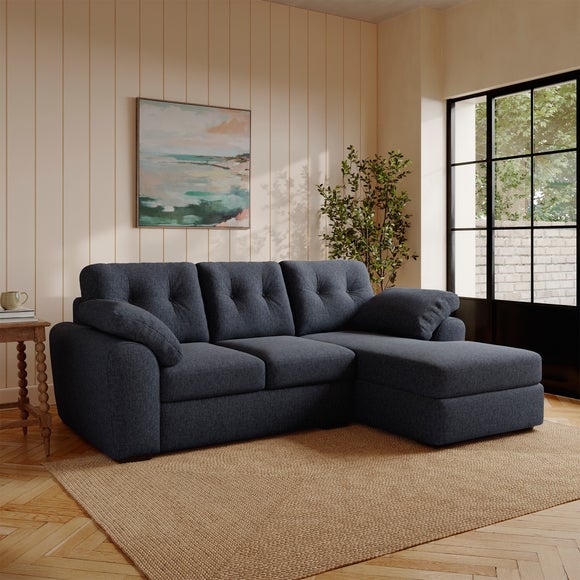 Milton Soft Chenille Corner Chaise Sofa - image 1