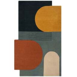 Lozenge Abstract Shaped Wool Rug - thumbnail 2