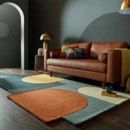 Lozenge Abstract Shaped Wool Rug - thumbnail 1