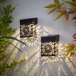 Set of 2 Solar Metal Fence Lights - thumbnail 1