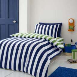 Bold Stripe Cotton Duvet Cover and Pillowcase Set - thumbnail 2