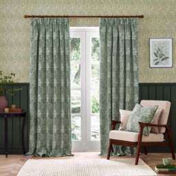 Morris & Co. Marigold Jacquard Pencil Pleat Curtains - thumbnail 2