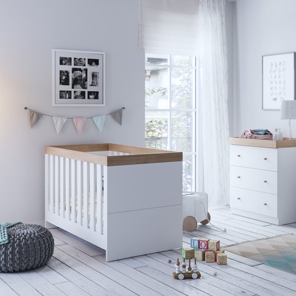 Little Acorns Burlington Cot Bed and 3 Drawer Chest Nursery Set - image 1