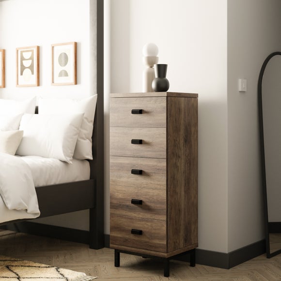 Fulton Tall 5 Drawer Chest, Pine Effect - image 1