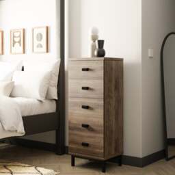 Fulton Tall 5 Drawer Chest, Pine Effect - thumbnail 1
