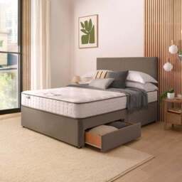 Silentnight Divan Bed With Velvet Paris Headboard and 800 Pocket Sprung Mattress - thumbnail 3