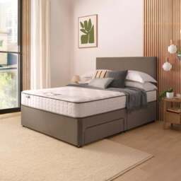 Silentnight Divan Bed With Velvet Paris Headboard and 800 Pocket Sprung Mattress - thumbnail 1