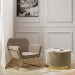 Charles Metal Leg Velvet Occasional Chair - thumbnail 1