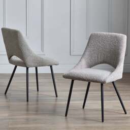 Iris Set Of 2 Dining Chairs, Boucle - thumbnail 1
