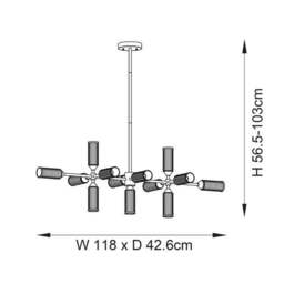 Vogue Bailey Art Deco 13 Light Adjustable Ceiling Light - thumbnail 6